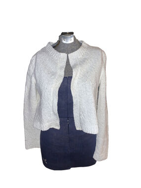 Women's Unbranded White Knit Cardigan Sweater Size M